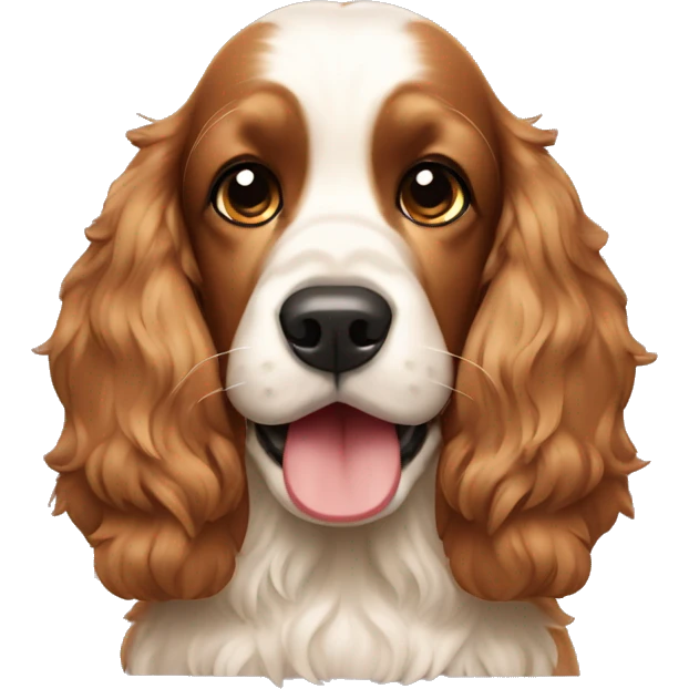 cocker spaniel with a nintendo emoji