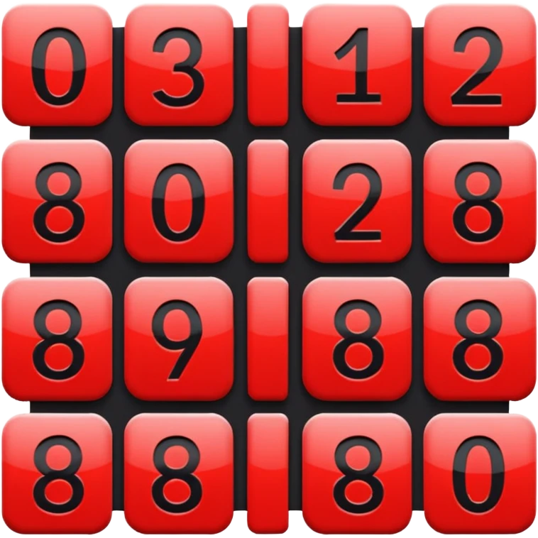 Black-red numbers in squares emoji