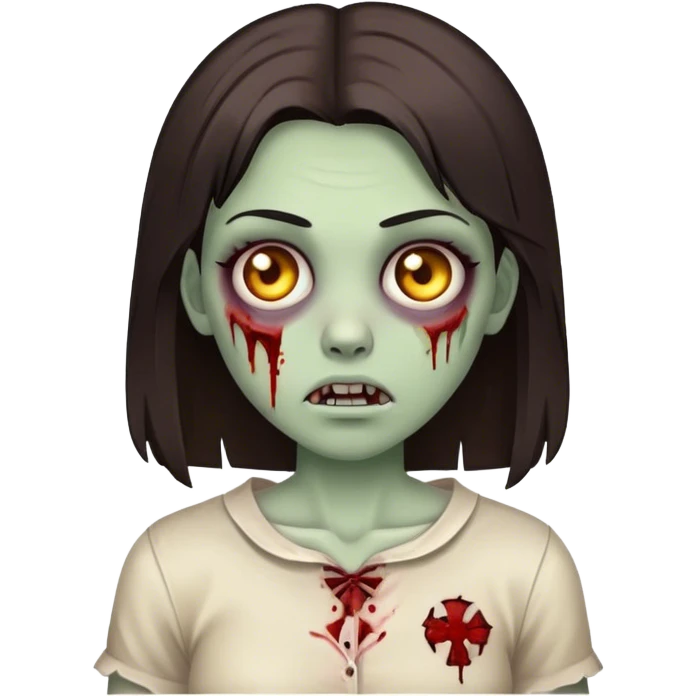 zombie girl with dark brown straight hair  emoji