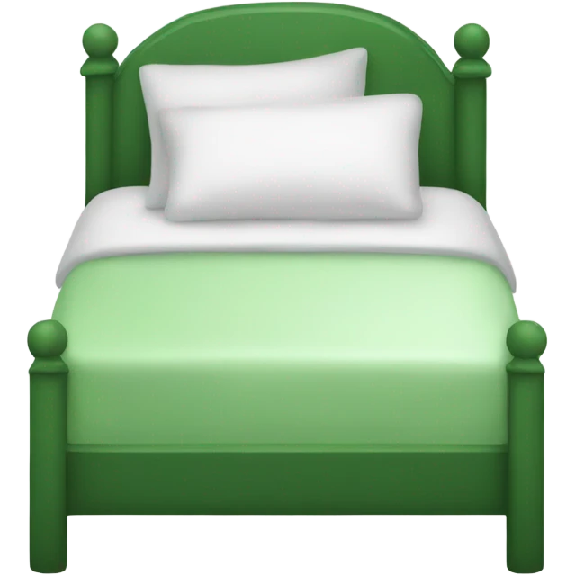 Green and white bed emoji