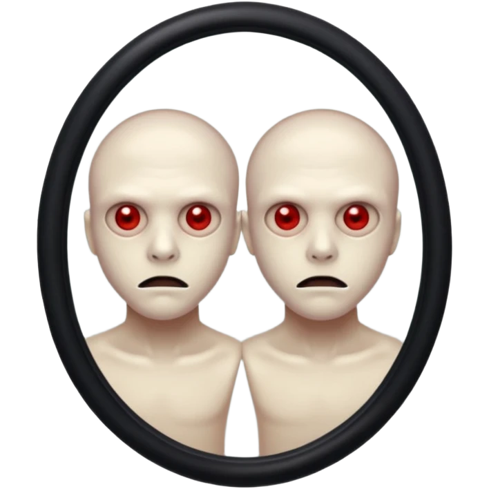 Spooky killer on mirror behind person emoji
