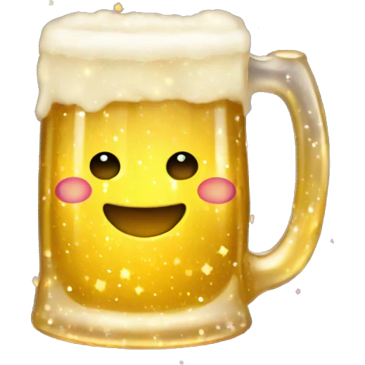 Beer mug full of galaxy nebula gold sparkles glow fairy lights emoji
