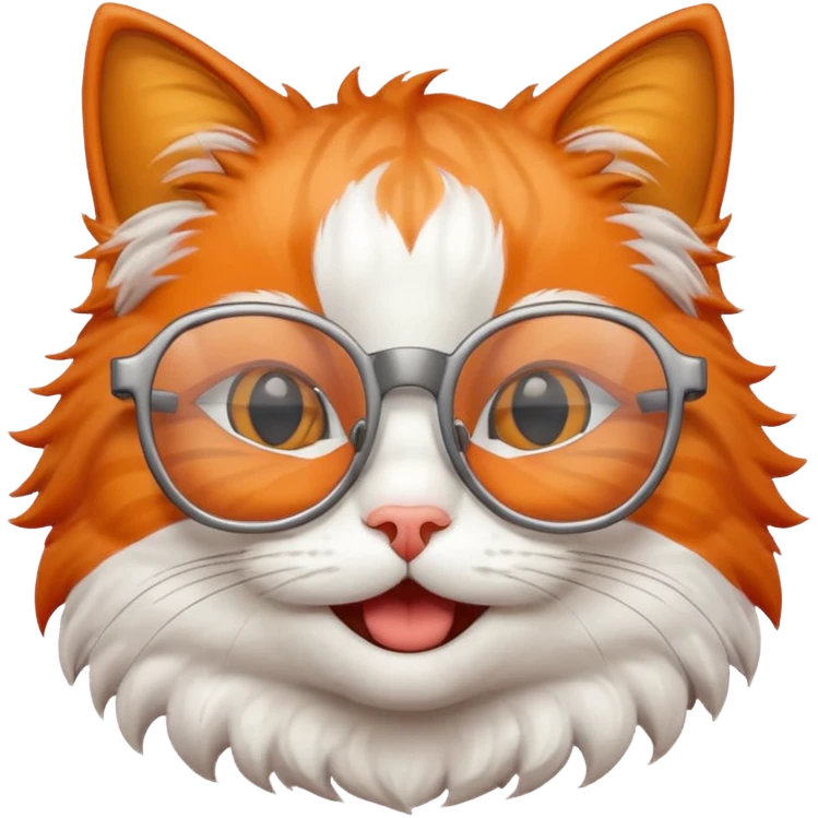 A happy cat wearing glasses emoji