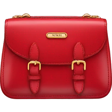 Prada purse in red with leather outlining emoji