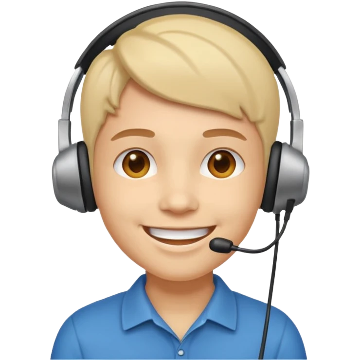  ايموجي يضع سماعات التواصل مع الزبائن على رئاسه  emoji