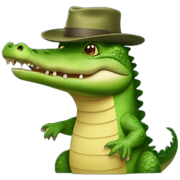 Crocodile wearing a hat emoji