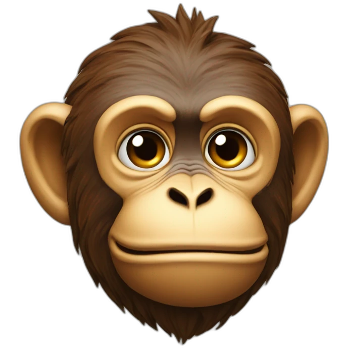Monkey on the back at the tiger emoji