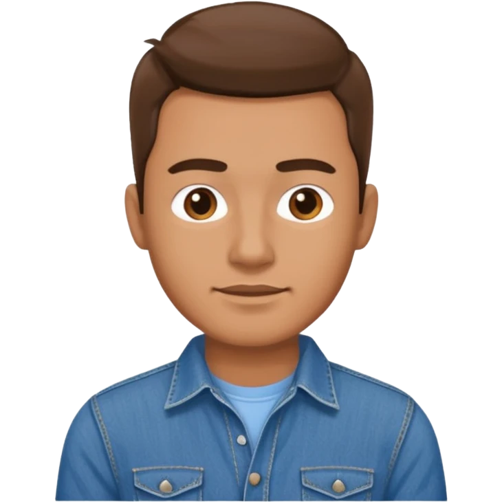 man in shirt with a blue shirt and blue jeans emoji