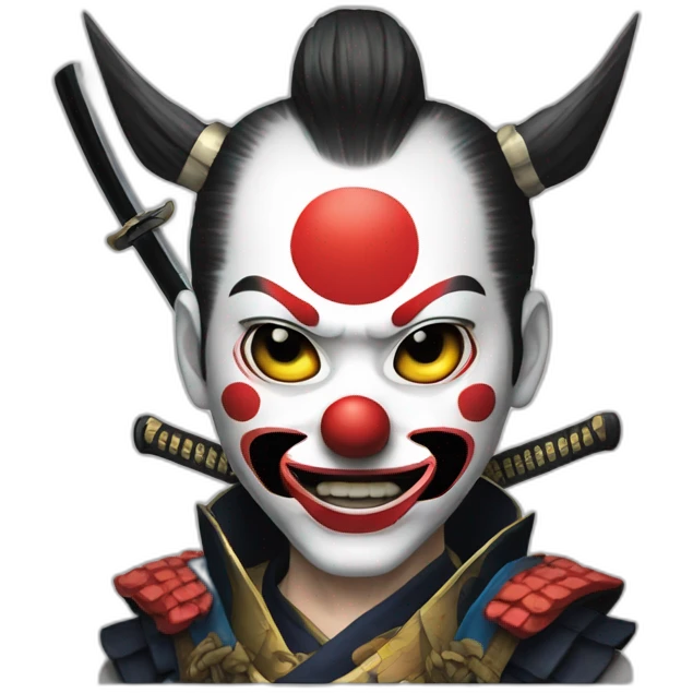 clown samurai japan katana evil emoji