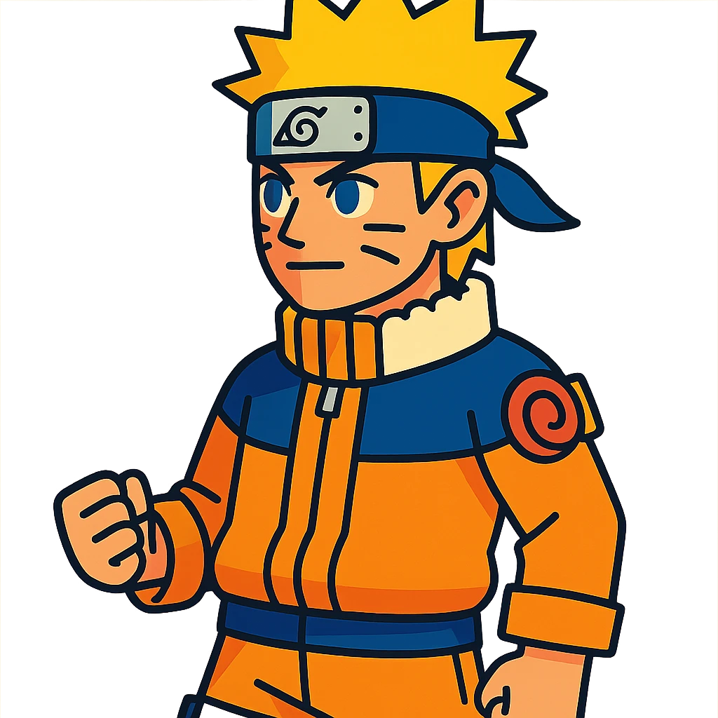 Naruto with vibrant colors in vibrant toon style emoji