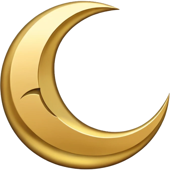 Geometric crescent moon, premium brand icon emoji