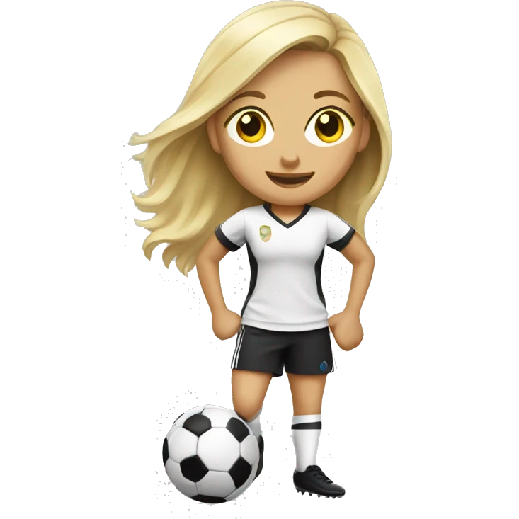 blonde hair girl playing soccer emoji