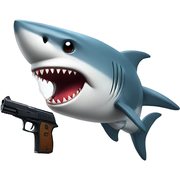 shark with toy gun emoji