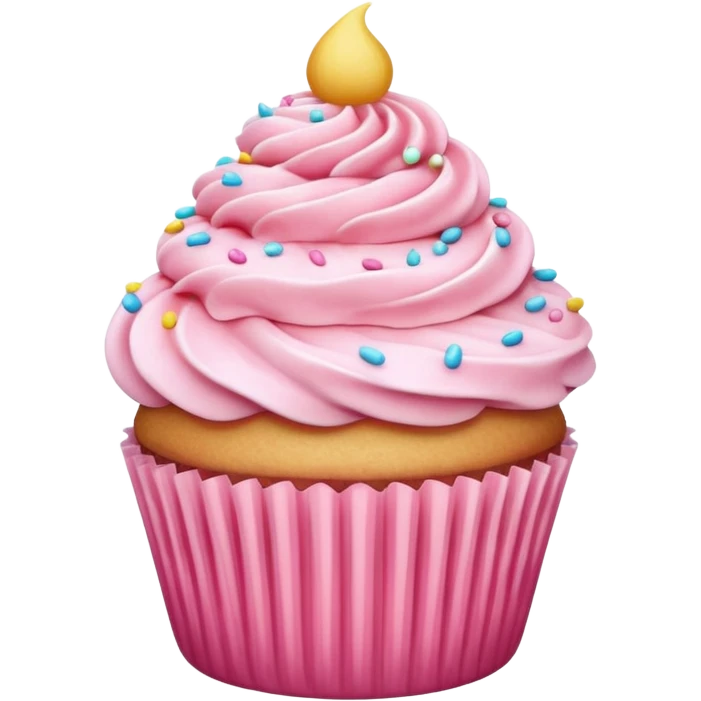 Cupcake with pink icing emoji
