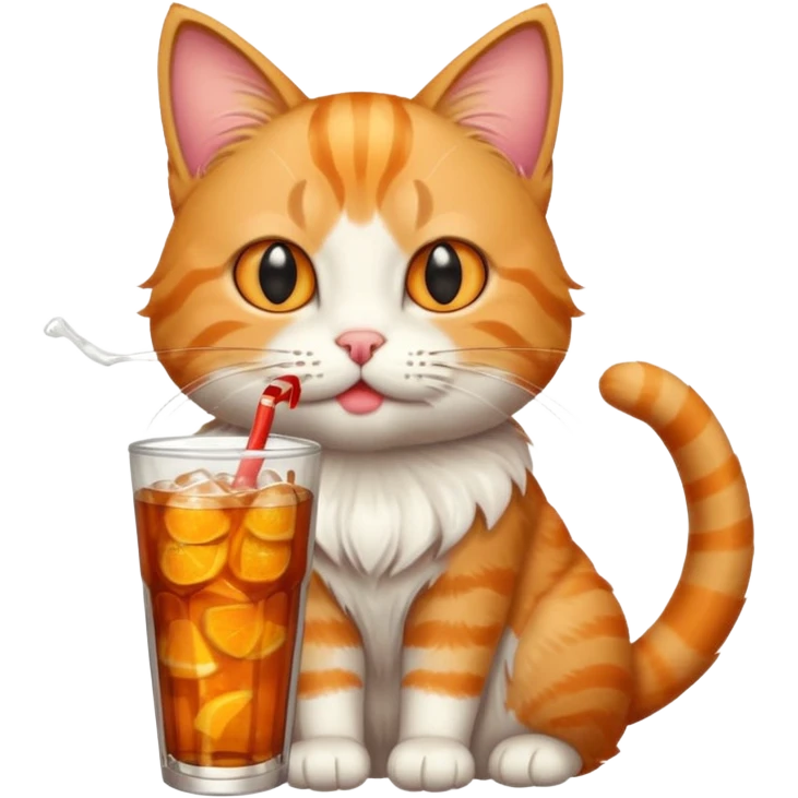 cat drinking soda emoji