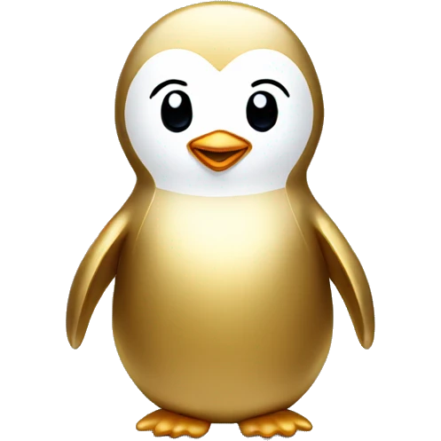 gold smiling penguin emoji