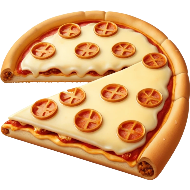 pizza logs snack, whole and sliced open, gooey cheese emoji