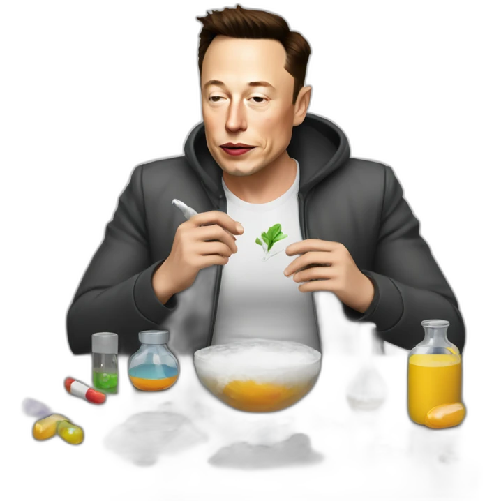 elon musk doing drugs, for educational purposes only, inclusiveness and positive, LGTBQ+ emoji