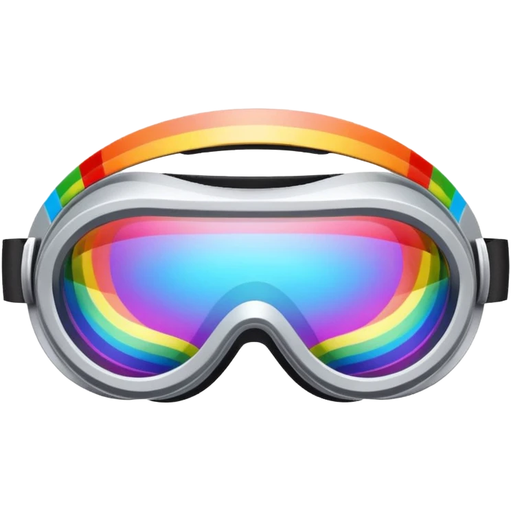 silver simulation rainbow visor goggles emoji