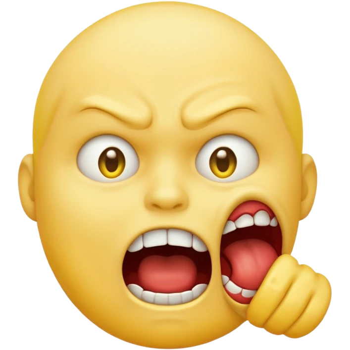 yellow emoji choking himself out in anger scary emoji