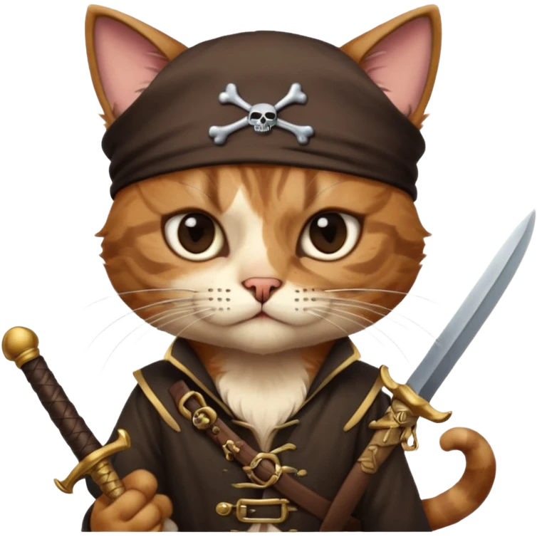 pirate cat with human body emoji