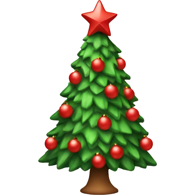 Red decorated Christmas tree emoji