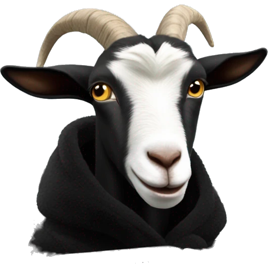 Goat in black puffy coat driving black HummerEV emoji