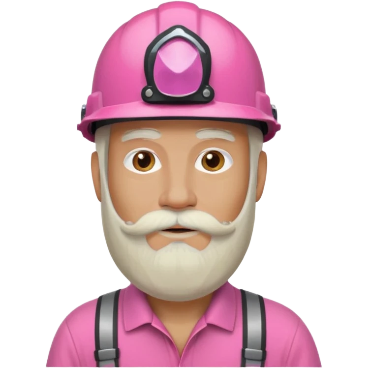 pink helmet old, long white beard emoji