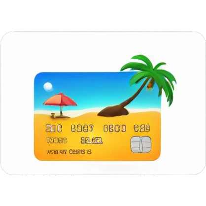 credit card with tropical island on it emoji
