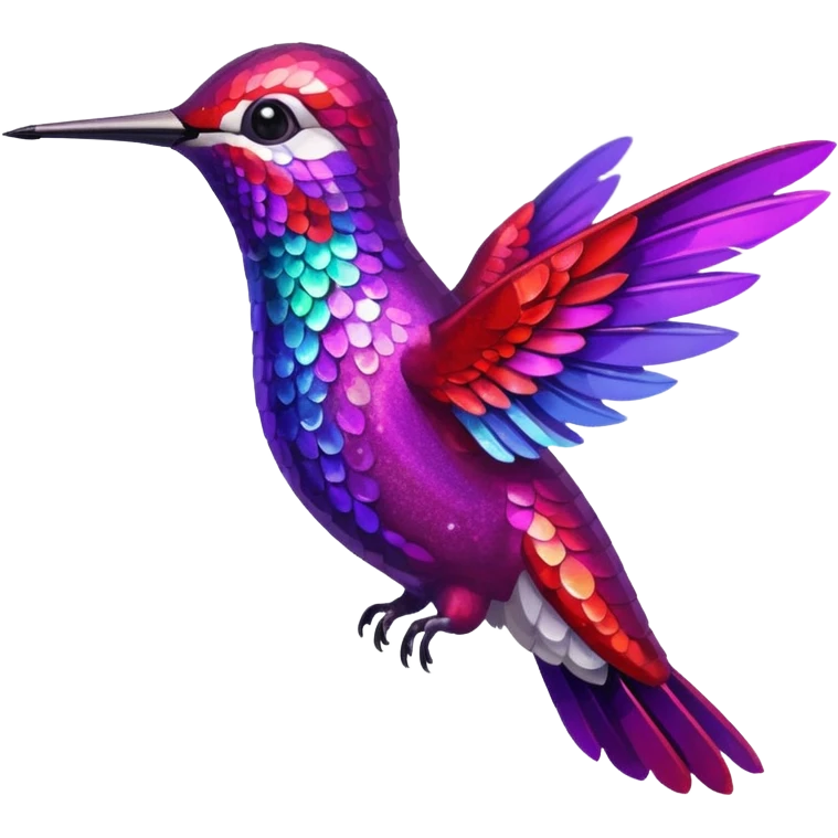 hummingbird with red and purple with glitter emoji