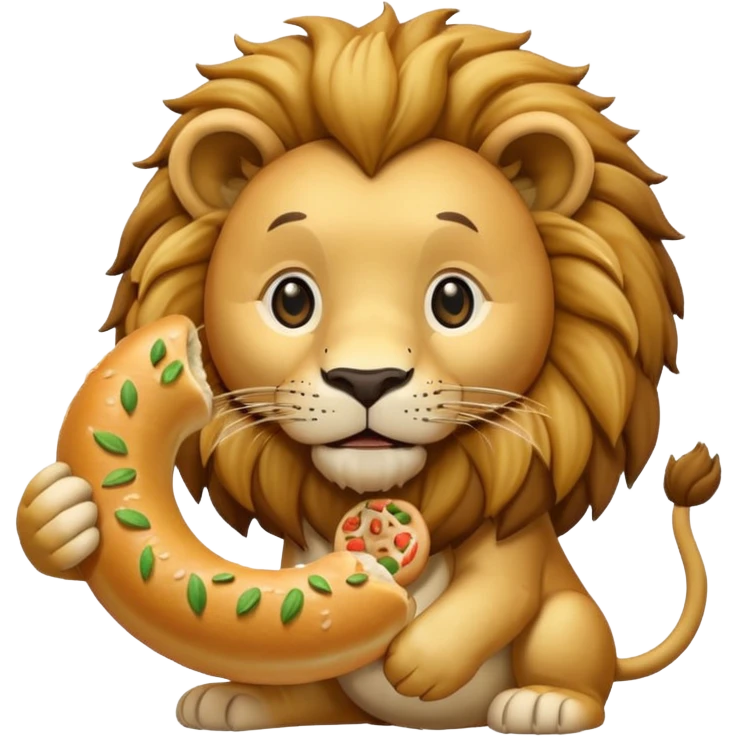 lion holding bagel emoji