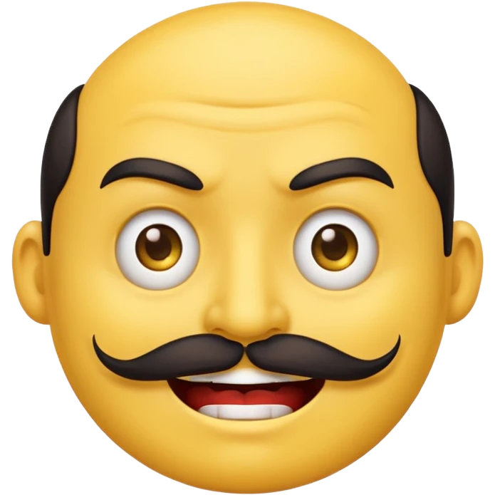 Create a Chinese smile emoji, the smile should contain an evil smile with a long Chinese like mustache emoji