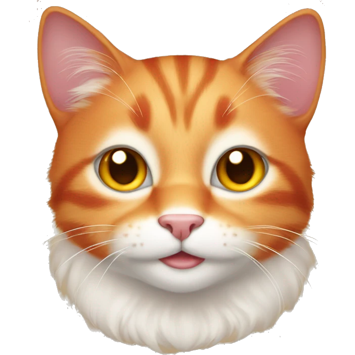 Smiling cute red cat with amber eyes emoji