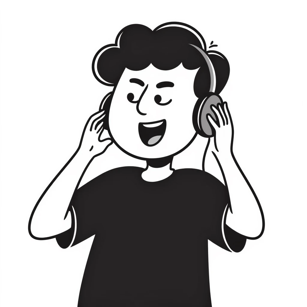 bold guy with headphones screaming emoji