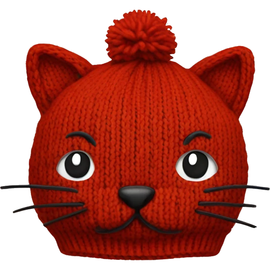 Red knitted kitty-hat  emoji