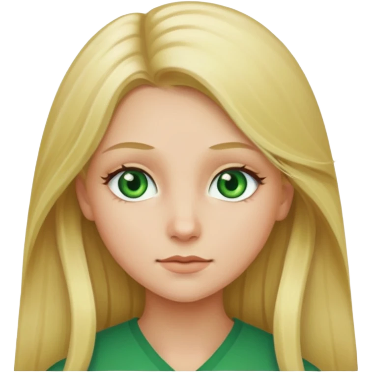 Blonde Long hair girl green eyes emoji