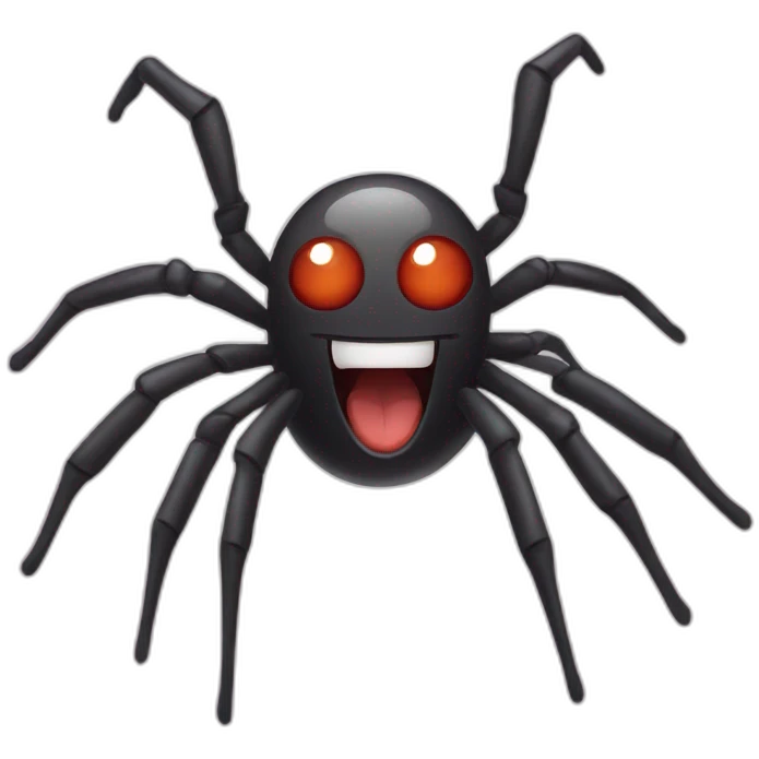 Spider with funny face emoji
