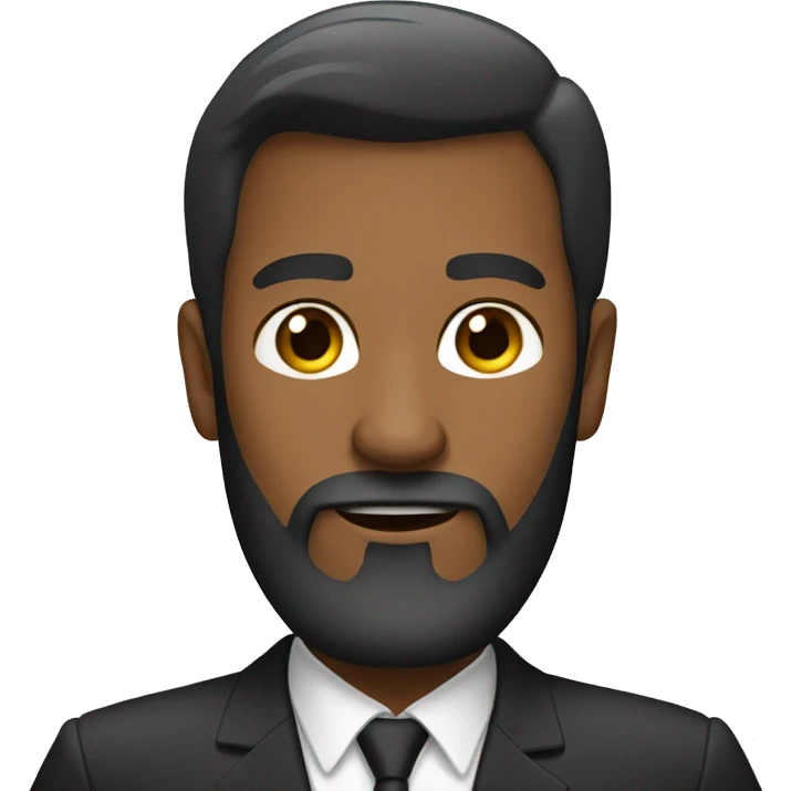 Man with a beard in a tight suit emoji