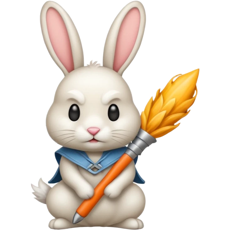 Crea un emoji de un conejo enojado con una arma emoji
