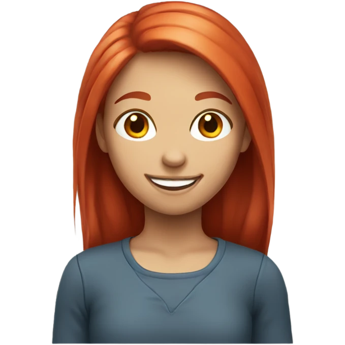 smiling girl with red hair emoji