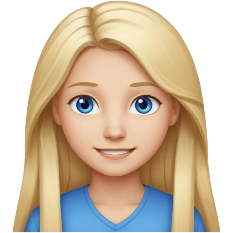 Responsibility for one's decisions and determination in the image of a smiling girl with long blond hair and she has blue eyes emoji
