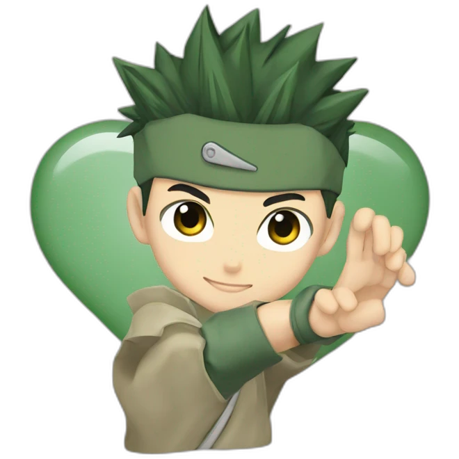 Shikamaru making heart with hand emoji