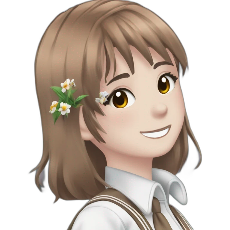 happy girl in school uniform emoji