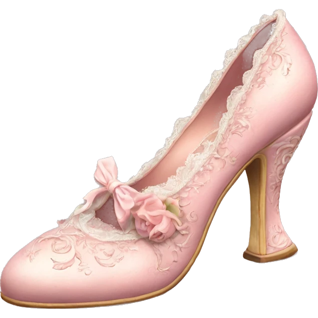 vintage rococo light pink heel shoes  emoji