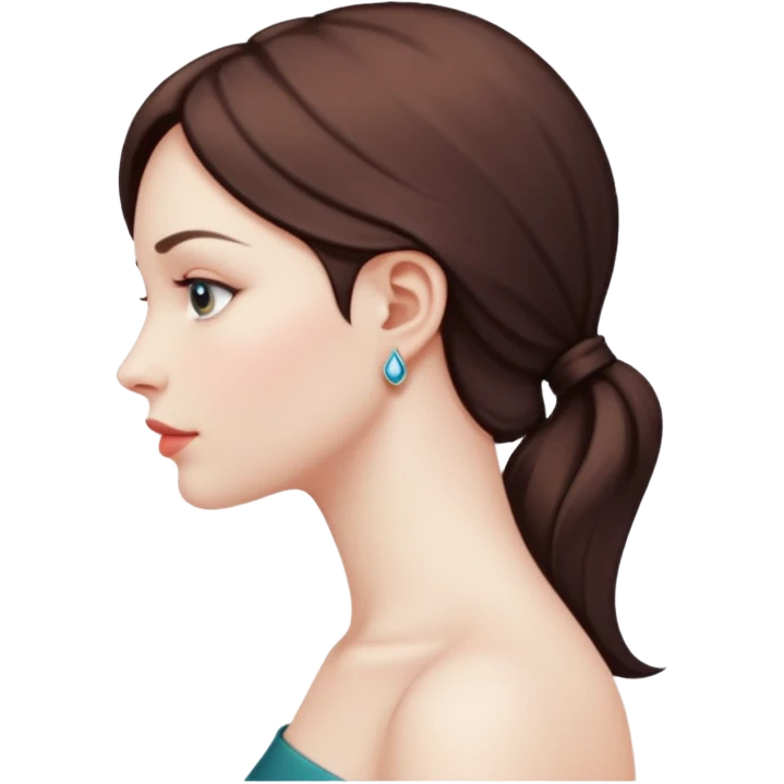 woman neck in profile emoji