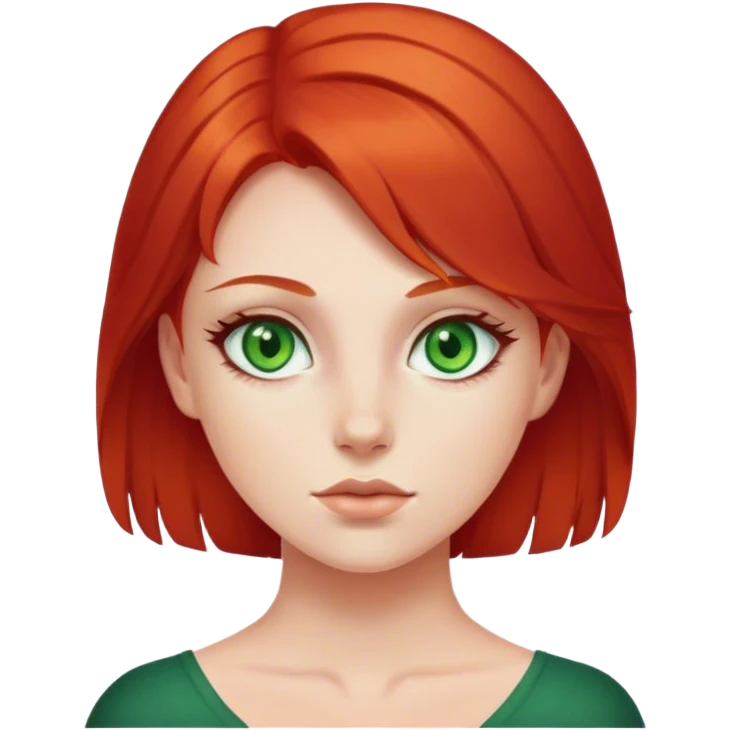 girl with green eyes and redhaed  emoji