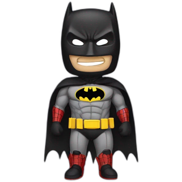 Batman wearing Spiderman's mask emoji