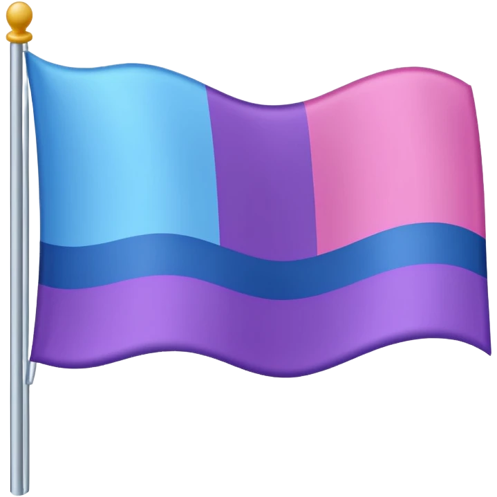 I want a flag, I want the first stripe at the very top of the flag to be pink 🩷. The middle stripe will be the color purple 💜. And finally the bottom stripe will be the color blue 💙. Only those three colors in that exact order. emoji