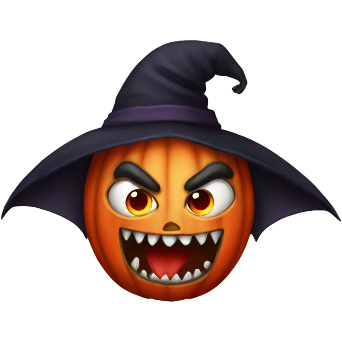 Red pumpkin vampire emoji