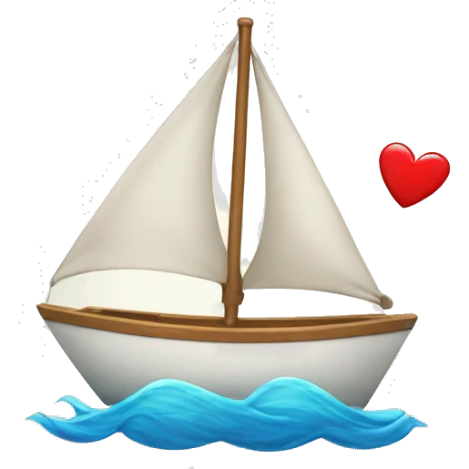sailboat with heart on sail emoji